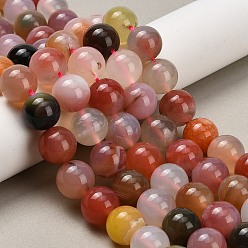 Натуральный Агат Природный агат бисер нитей, круглые, 12.5 мм, отверстие : 1 мм, около 31 шт / нитка, 14.72'' (37.4 см)