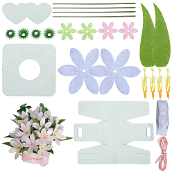 White 1Set Non-woven Fabric Material Package, Flower, White, 321x175x0.6mm, Hole: 4.5mm