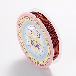 Седло Коричневый Медная проволока, долговечный, седло коричневый, 22 датчик, 0.6 мм, около 19.68 футов (6 м) / рулон