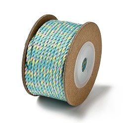 Темно-бирюзовый 12м 3-слойный полиэстеровый хлопковый шнур, темные бирюзовый, 2.5 мм, около 13.12 ярдов (12 м) / рулон