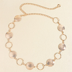 Золотой Цепочки для талии и живота из цинкового сплава с железными звеньями-монетками для женщин, золотые, 1070 мм