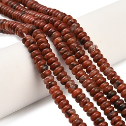Джаспер Кунжут Натуральный красный кунжут яшма бисер пряди, рондель, 4x2 мм, отверстие : 0.9 мм, около 160~162 шт / нитка, 14.96~15.16 дюйм (38~38.5 см)
