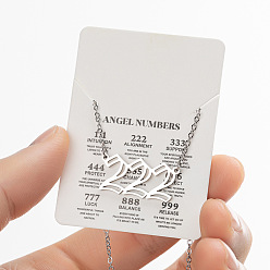 Number 201 Женские ожерелья с подвеской в виде числа ангела из нержавеющей стали, цвет нержавеющей стали, число 222, 17.72 дюйм (45 см)