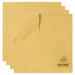 Желтый Бархатная ткань для чистки музыкальных инструментов, квадратный, желтые, 300x300x0.5 мм