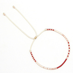 (52) Непрозрачная лаванда Регулируемые плетеные браслеты из стеклянных бусин для женщин, колонка, разноцветные