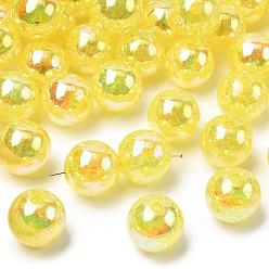 Шампанско-Желтый Цвет AB прозрачный хрустят круглый акриловые бусины, шампанское желтый, 20 мм, Отверстие : 2.5 мм , около 108 шт / 500 г