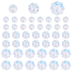 Прозрачный АВ 120шт 3 размер стеклянных бусин, цветка сливы, ясно AB, 6~10x2.5~3.5 мм, отверстие : 0.9~1.2 мм, 40шт / размер