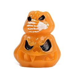 Оранжевый Украшения из смоляной тыквы на Хэллоуин, для украшения рабочего стола домашнего офиса, оранжевые, 26x22.5x26 мм