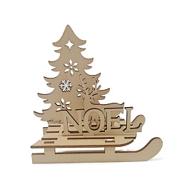 Цвет Древесины Недостроенная деревянная елка с оленями, для поделки ручная роспись ремесел, новогоднее украшение стола, деревесиные, 11.5x11 см