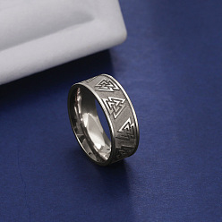 Нержавеющая Сталь Цвет Кольца из нержавеющей стали, не тускнеющие, украшения для унисекс, треугольные, цвет нержавеющей стали, 8 мм, размер США 9 (18.9 мм)