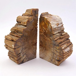 Деревянное Окаменение Подставки для книг из натурального окаменелого дерева, Подставки для книг из необработанного окаменелого камня для деревенского домашнего декора, 50x120~140 мм