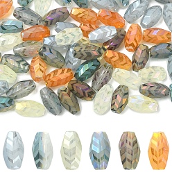 (52) Непрозрачная лаванда 60шт 6 цвета прозрачные гальванические стеклянные бусины, граненый овал со стрелками, разноцветные, 10x6 мм, отверстие : 1.2 мм, 10 шт / цвет