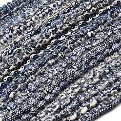 Синий Нитка фарфоровых бусин ручной работы, разнообразные, белый и голубой фарфор, синие, 10~23x6~17x6~17 мм, отверстие : 1.6~3 мм, около 19~38 шт / нитка, 13.78~15.35'' (35~39 см)