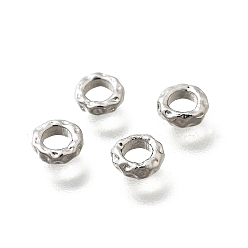 Платина Латунные бусины, без кадмия, без никеля и без свинца, плоско-круглые, платина, 5x1.6 мм, отверстие : 2.7 мм