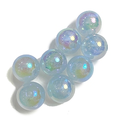 Светло-Синий 10 шт. светящиеся непрозрачные акриловые бусины, светится в темноте, круглые, голубой, 12 мм