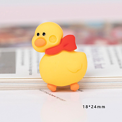 Утка Непрозрачные кабошоны из смолы, золотые, образец утки, 24x18 мм