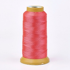 Tomato Polyester Thread, for Custom Woven Jewelry Making, Tomato, 1mm, about 230m/roll