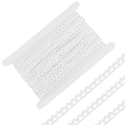 Белый 15 ярдов полиэстеровых кружевных отделок, цветок, белые, 3/8 дюйм (9 мм)