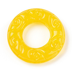 Золотистый Соединительные кольца лэмпворк ручной работы, текстурированное круглое кольцо, золотые, 25x5.5 мм, внутренний диаметр: 11.5 мм