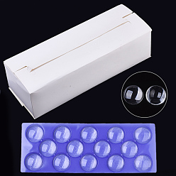 Прозрачный Прозрачные стеклянные кабошоны, полукруглые / купольные, прозрачные, 45x10.5 мм, 126 шт / коробка