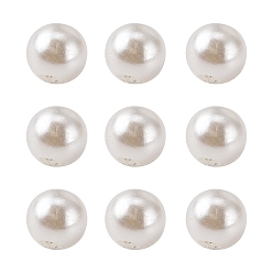 Creamy White Imitation Pearl Acrylic Beads, Dyed, Round, Creamy White, 10x9.5mm, Hole: 2.5mm, about 1070pcs/pound