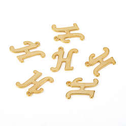 Letter H 201 подвески из нержавеющей стали, лазерная резка, буквы, золотые, letter.h: 14x12x1.2 мм, отверстие : 1 мм