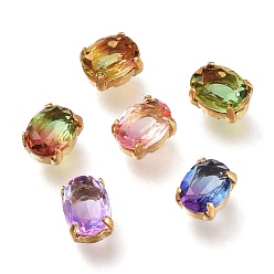 (52) Непрозрачная лаванда Шить на горный хрусталь, стекло горный хрусталь, с золотыми тонами латунных зубьев, аксессуары для одежды, овальные, граненые, разноцветные, 8x6x5 мм, отверстие : 0.6 мм