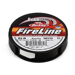 Black Fusionline Plastic Microfused Braided Beading Thread, Round, Black, 0.15mm, Tensile Strength: 6 LB, about 50.00 Yards(45.72m)/Roll