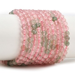 Strawberry Quartz Gradient Color Natural Red and Green Strawberry Quartz Beads Strands, Faceted, Round, 4mm, Hole: 0.6mm, about 98~100pcs/strand, 15.20~15.28''(38.6~38.8cm)