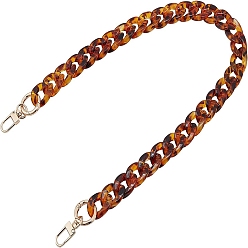 Sienna Resin Bag Handles, with Alloy Spring Gate Rings and Clasps, for Bag Straps Replacement Accessories, Sienna, 61.5cm