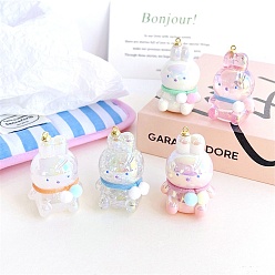 (52) Непрозрачная лаванда Акриловые подвески, 3d подвески в виде кролика, разноцветные, 49.2x34 мм