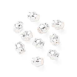 Посеребрённый Латунные бусины, баррель, стойки покрытие, долговечный, без кадмия и без свинца, 925 серебро покрытием, 4x4 мм, отверстие : 2 мм