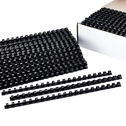 Черный 200шт. пластиковые переплетные гребенки, связующие шипы, чёрные, 12 мм