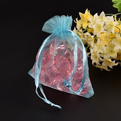 Голубой Сумочки из органзы, голубой, о 8x10 cm
