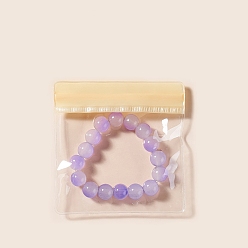 Персиковый Слойка Прозрачные ПВХ-пакеты для ювелирных изделий с застежкой-молнией, водонепроницаемые самозапечатывающиеся пакеты, прямоугольные, розовые, 10x10 см