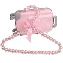 Pink Полиуретановая вешалка для одежды миниатюрная модель, аксессуары для кукольного домика с микро-ландшафтом, со стеклянной жемчуг, притворяясь опорными украшениями, розовые, 200 мм