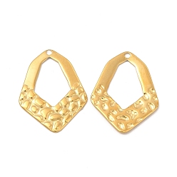 Настоящее золото 18K Ионное покрытие (ip) 304 подвески из нержавеющей стали, четырехугольное очарование, реальный 18 k позолоченный, 28x21x1.5 мм, отверстие : 1.8 мм