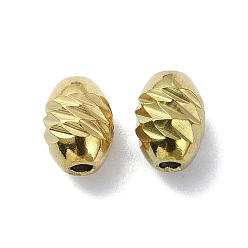 Настоящее золото 18K Ионное покрытие (IP) 316 шарик из хирургической нержавеющей стали, овальные, реальный 18 k позолоченный, 8x6 мм, отверстие : 1.8 мм