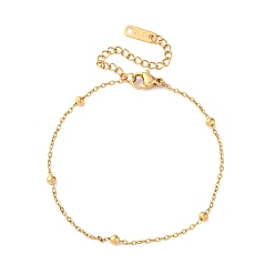 Золотой 304 браслеты-спутнички из нержавеющей стали, ювелирные изделия из кабельной цепи для женщин, золотые, 7 дюйм (17.7 см)