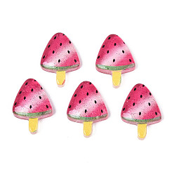 Темно-Розовый Прозрачные смолы кабошоны, арбузное мороженое, с блеском порошок, темно-розовыми, 23.2x16x4.5~5 мм