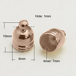Розовое Золото Латуни мозг заканчивается, розовое золото , 10x8 мм, отверстие : 1 мм