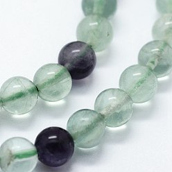 Fluorite Natural Fluorite Beads Strands, Round, 10mm, Hole: 1mm, about 37pcs/strand,  14.76 inch(37.5cm)