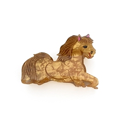 Лошадь Заколки для волос на тему животных и растений из ацетата целлюлозы, лошадь, 50x90 мм