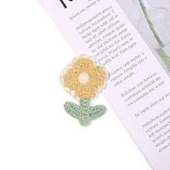 Светло-хаки Полотенце в форме цветка, стиль вышивки, хлопок, гладить/пришивать заплатки, аппликация, значки, для одежды, светлый хаки, 62x37 мм