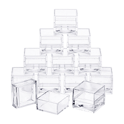 Clear Transparent Plastic Box, for Diamonds, Jade, Coins Packing Box, Square, Clear, 2.25x2.6x2.6cm, Inner Size: 23x23mm, 30pcs/box