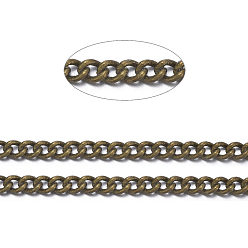 Античная Бронза Латунные витой цепочки, бордюрные цепи, несварные, с катушкой, овальные, без свинца и без кадмия, античная бронза, 2.5x2x0.5 мм, около 301.83 футов (92 м) / рулон