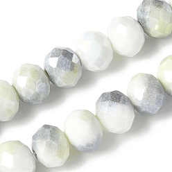 Шифер Серый Стеклянные бусины с гальваническим покрытием , рондель, граненые, шифер серый, 10x8 мм, отверстие : 1.4 мм, 15.75'' (40 см)