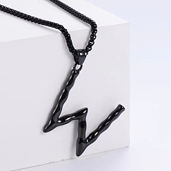 Letter W Стильные ожерелья с подвесками из нержавеющей стали, чёрные, Буква W