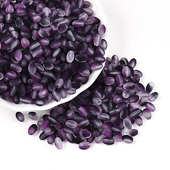 Фиолетовый Бусины из матового стекла, два тона, круглое отверстие, овальные, фиолетовые, 6.5x4~4.5 мм, отверстие : 1~1.2 мм, Около 2586 шт / фунт