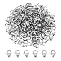 Нержавеющая Сталь Цвет 304 нержавеющая сталь застежка когтя омара, застежки на спусковой крючок, ручная полировка, цвет нержавеющей стали, 10x6x2 мм, отверстие : 1.2 мм, 150 шт